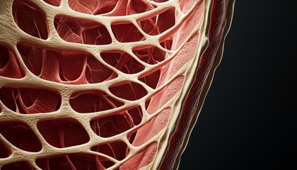 A 3D cross-section of the thorax, showing the detailed lymphatic vessels running between the ribs and their connection to the central thoracic duct.