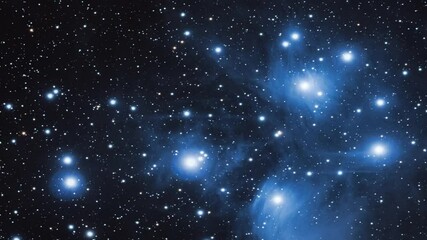 Wall Mural - pleiades. m45 open star cluster in constellation taurus, also known as seven sisters.