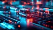 © Creator88 - Autonomous ambulance navigating through a smart city with AI-driven systems, glowing sensors ensuring optimal response time