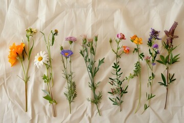 Wall Mural - Aromatherapy wild flower ingredients plant petal herbs.