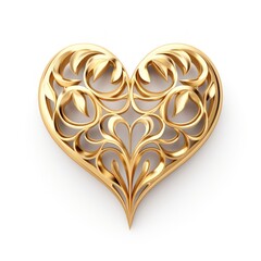 Sticker - Heart shape gold jewelry pendant.