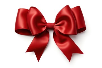 Wall Mural - Ribbon bow white background celebration.