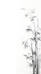 Sticker - Bamboo plant white wall.