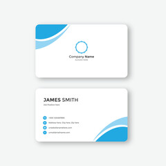 Modern and creative blue business card vector template