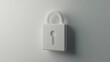 © Penatic Studio - White Padlock Icon on a White Wall