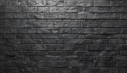 Black Textured Brick Wall Background
