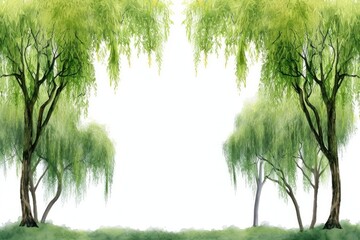 Sticker - Willow trees backgrounds outdoors woodland.