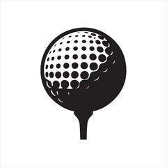 Wall Mural - golf sports ball silhouette on white background
