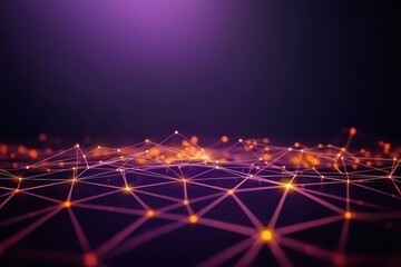 Abstract technology background with glowing nodes and lines on a dark surface, creating a futuristic and interconnected feel.