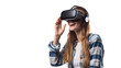 © Rawf8 - Woman wearing vr glasses isolated on white, transparent