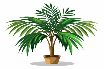 Sticker - Decorative houseplant planted in ceramic pot garden potted plants isolated vector illustration