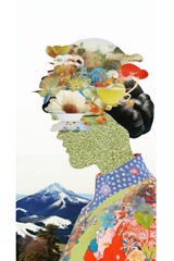 Poster - Floral silhouette, nature-inspired art.