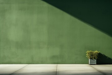 Canvas Print - Large building wall green architecture outdoors.