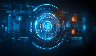 Wall Mural - technology digital interface artificial intelligence hologram future network abstract background com
