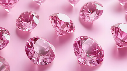 Wall Mural - a collection of pink diamonds on a pink backdrop featuring numerous pink diamonds