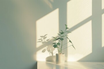 Wall Mural - Living room minimalism window plant architecture.