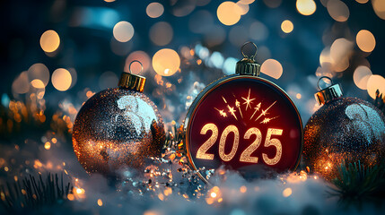 Wall Mural - 2025 happy new year design