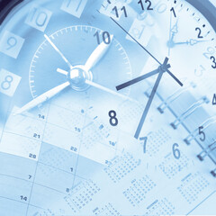 Wall Mural - Clocks and calendars blue composite