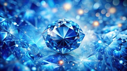 Abstract blue light background with diamond like facets