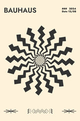 Leinwandbilder - Minimal abstract poster. Swiss Design composition with geometric shapes. Brutalist vector design template.	