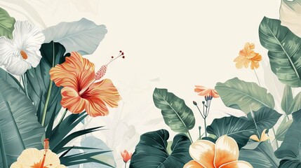 Wall Mural - Botanical decor structured for a modern poster design