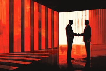 Wall Mural - businessman shaking hands after closing a deal.