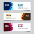 © tasehsinau - Vector set of landscape banner background design concept. Colorful background business layout template