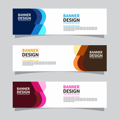 Wall Mural - Vector set of landscape banner background design concept. Colorful background business layout template