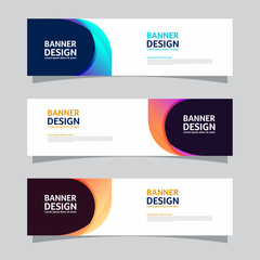 Wall Mural - Vector set of landscape banner background design concept. Colorful background business layout template