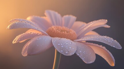Poster - Beautiful Close-up of a Dewy Flower Petal