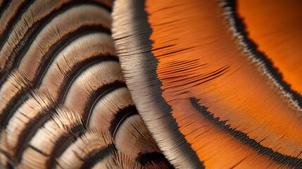 Wall Mural - A close up of a feather with a brown and orange pattern