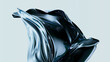 © ADDICTIVE STOCK - Abstract blue metallic fabric fluttering in the wind