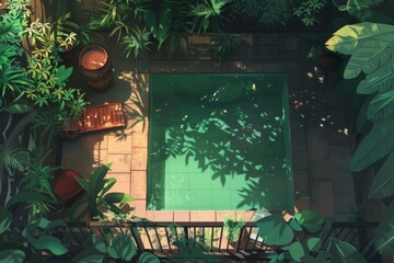 Poster - Top-down view of a relaxing lofi background.