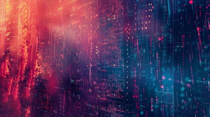 Background design featuring digital security patterns.