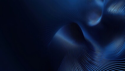 Canvas Print - Blue background with lines, gradient corporate presentation design, dark blue color scheme Generative AI