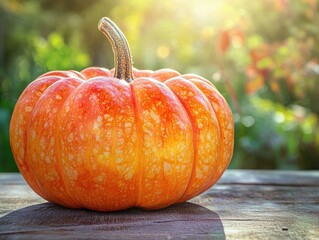 Wall Mural - Pumpkin on background with sunlight