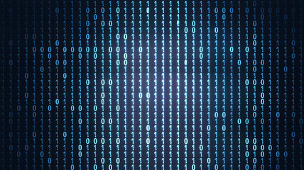 Blue Binary Code Background   Digital Technology Pattern