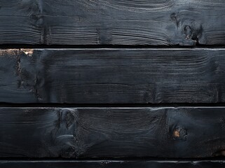 Wall Mural - Dark wooden plank texture with natural grain patterns.