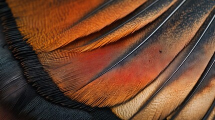 Wall Mural - The feathers are orange and black