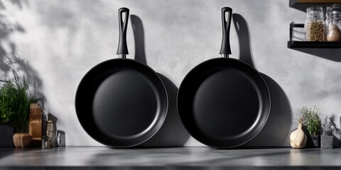 Nonstick pans designed for convenience and durability in the kitchen.