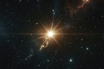 star flare in black background.