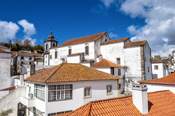 View of Obidos with renaissance Church of Saint Mary, Santa Maria at Obidos, Portugal