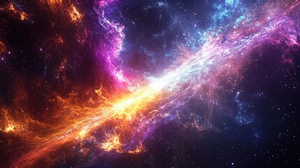 Wall Mural - abstract galaxy with neon colors and cosmic energy effects