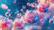 © Leo - A dreamy, abstract view of vibrant bubbles and floating particles, creating a magical and ethereal scene with soft focus and pastel tones