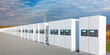 © dinastya - Row of modern battery energy storage units outdoor, renewable energy, clean technology concept