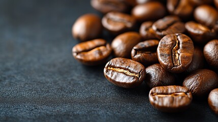 macro photo of roasted coffee beans background