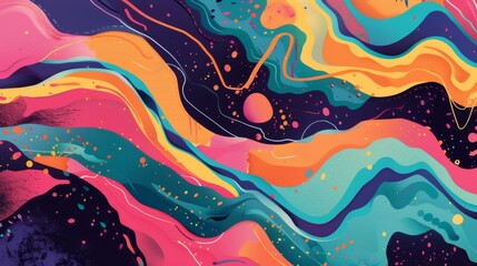 Poster - Abstract lofi design with vibrant color patterns.