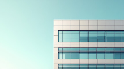 A tall building with a blue sky in the background