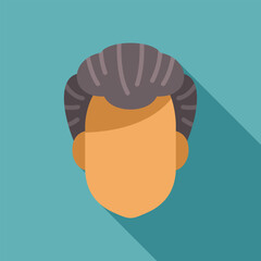 Sticker - Minimalist vector illustration of a man face, faceless character showing stylish haircut with volume and grey hair