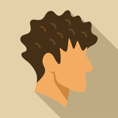 Wall Mural - Illustration featuring a man turning his head away, providing a side view of his hairstyle